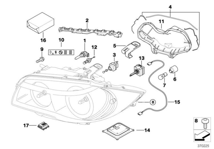 Single parts, xenon headlight ->48922630874