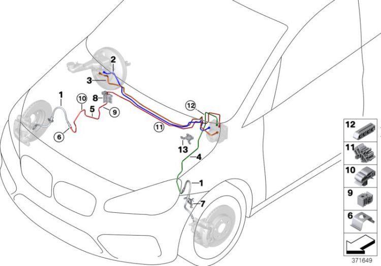 Brake pipe, front ->56667342265