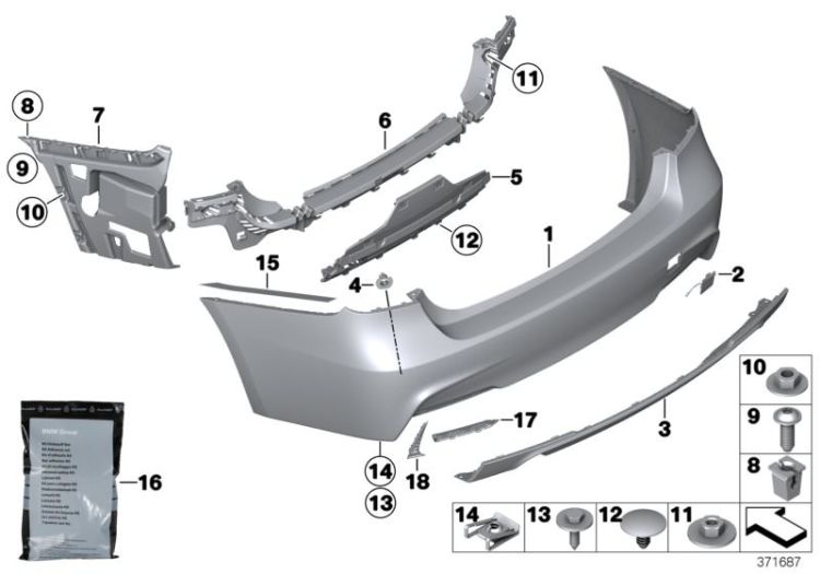 M trim panel, rear ->54108518512