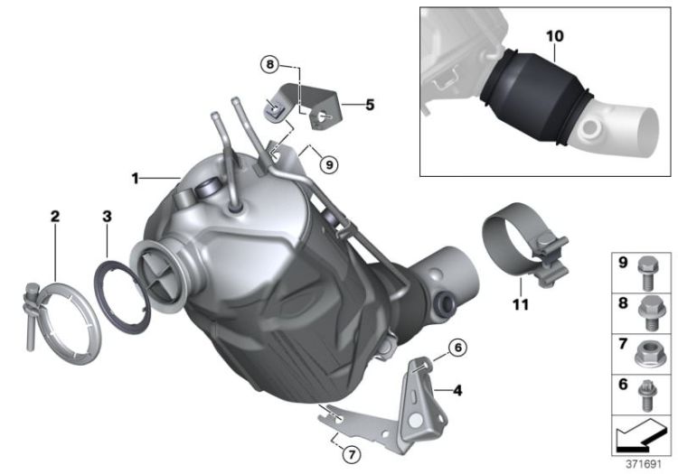 Catalyser/Diesel particulate filter ->58774181081