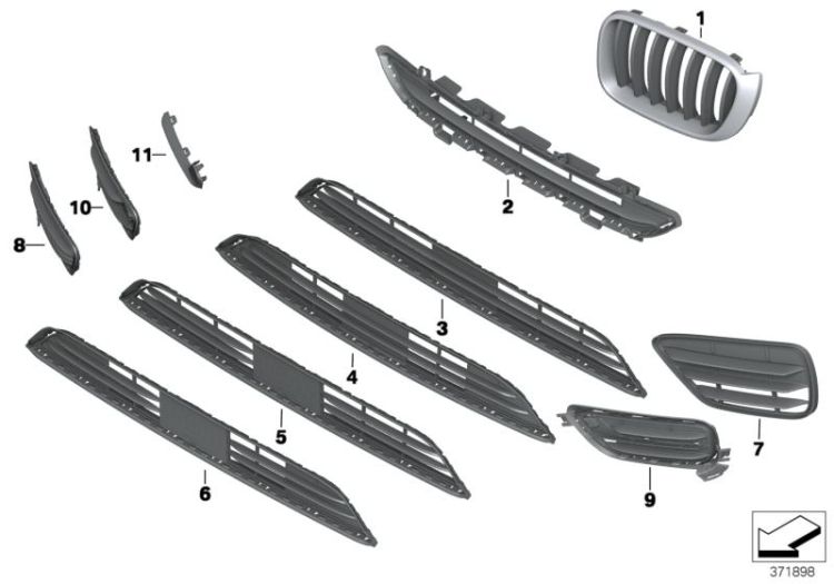 Garniture éléments enjoliveurs avant ->56427519784