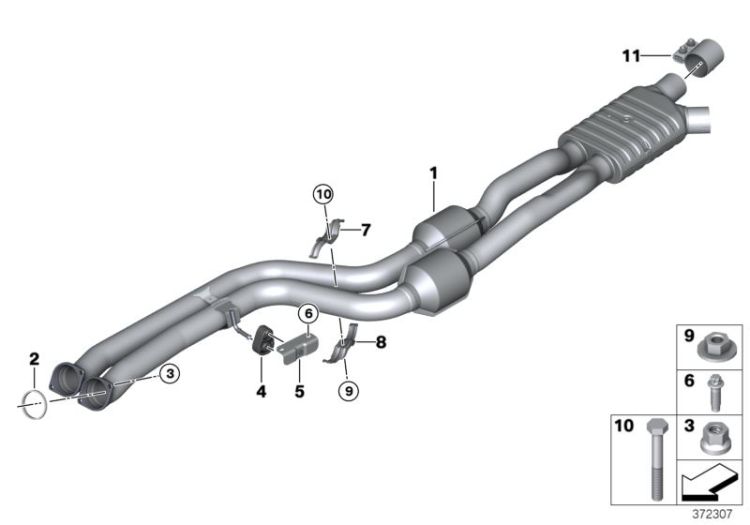 Catalytic converter/centre muffler ->59851181090