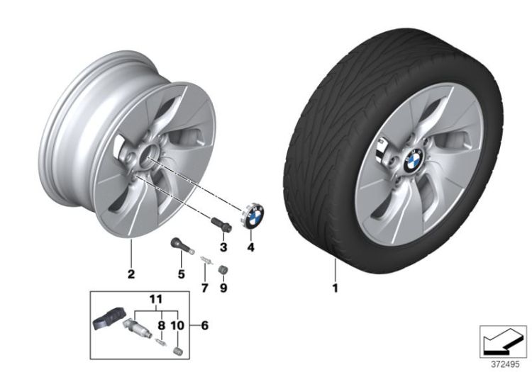 BMW LA wheel, turbine styling 406 - 16` ->53621362029