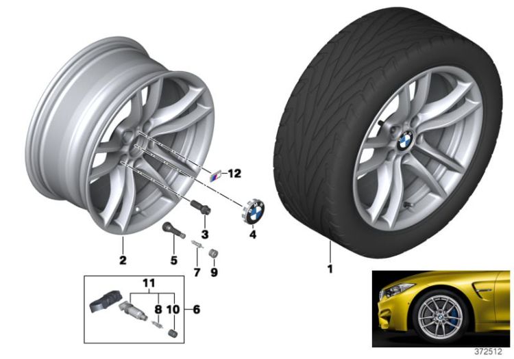 BMW LA wheel, V-spoke 640M - 18`` ->56447362030