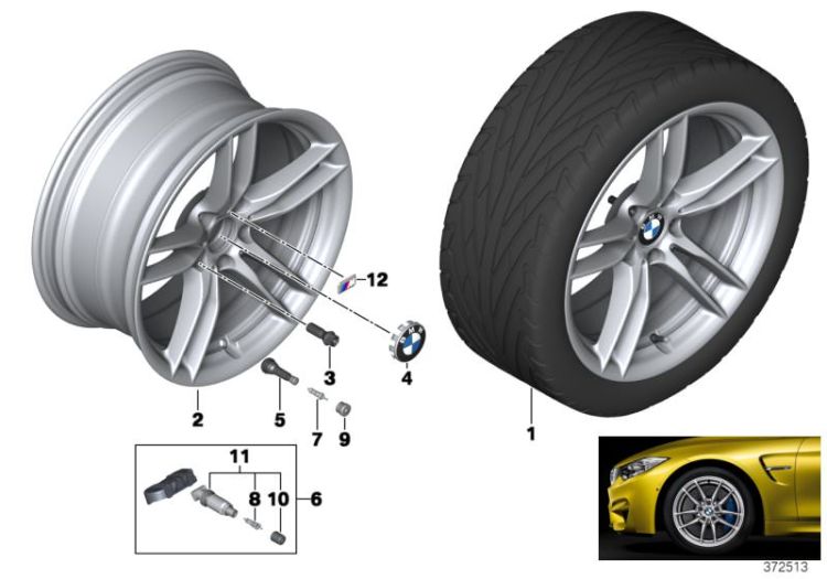 BMW LA wheel, V-spoke 641M - 19`` ->56447362031