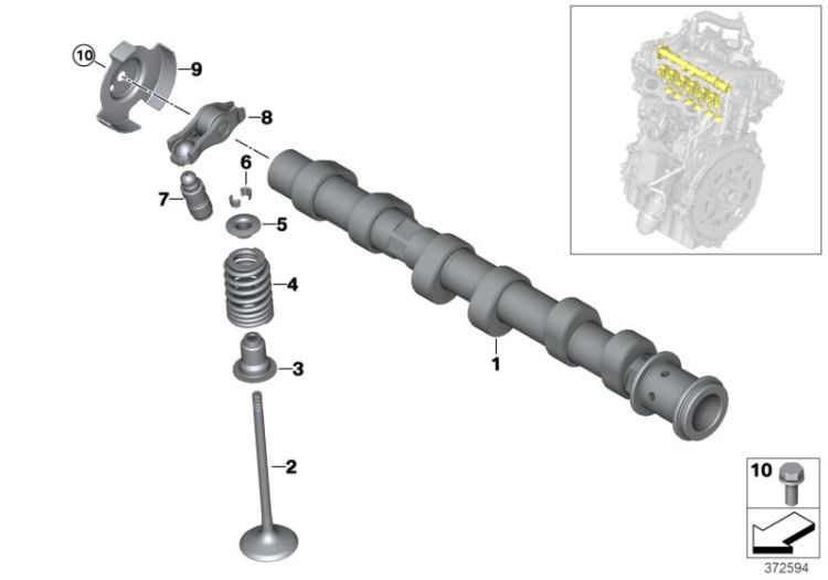 Valve timing gear, camshaft, inlet ->56281115584