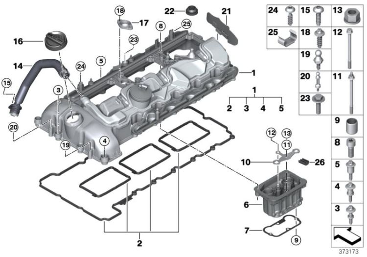 Cylinder head cover/Mounting parts ->56447115633