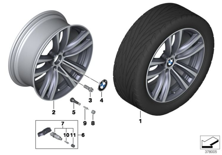 BMW LA wheel, double spoke 466 - 19`` ->55701361790