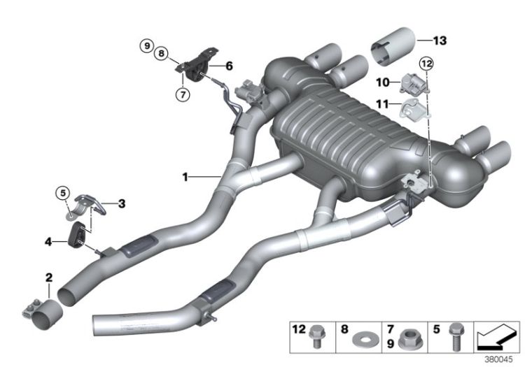 Exhaust system, rear ->59851181752