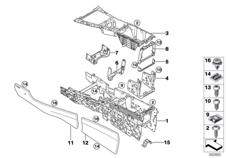 Carrier, centre console ->50139516412