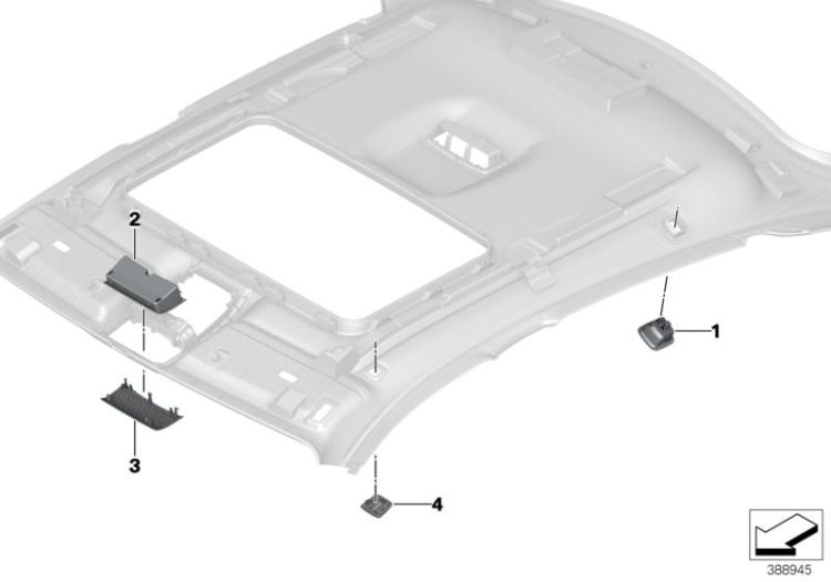 Mounting parts, roofliner ->55966518967