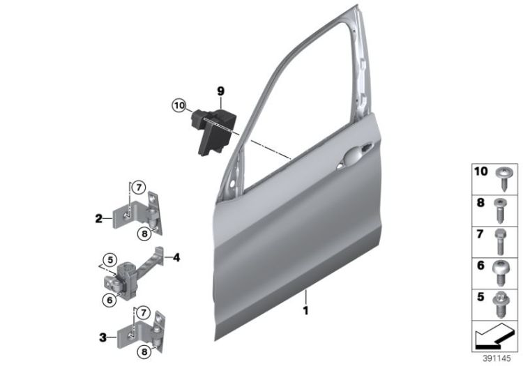 Front door-hinge/door brake ->56081412351