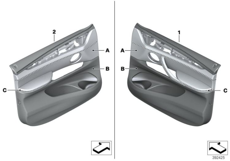 Indi.door trim panel,full leather, front ->56081911329