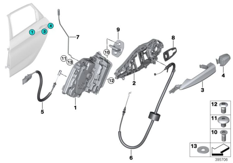 System latch, right, Number 01 in the illustration