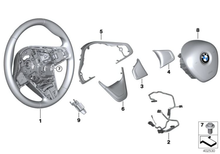 32306860354 Dummy cover right Steering Steering wheel BMW X2 X2  F45 F46 X1  >402530<, Coperchio cieco dx