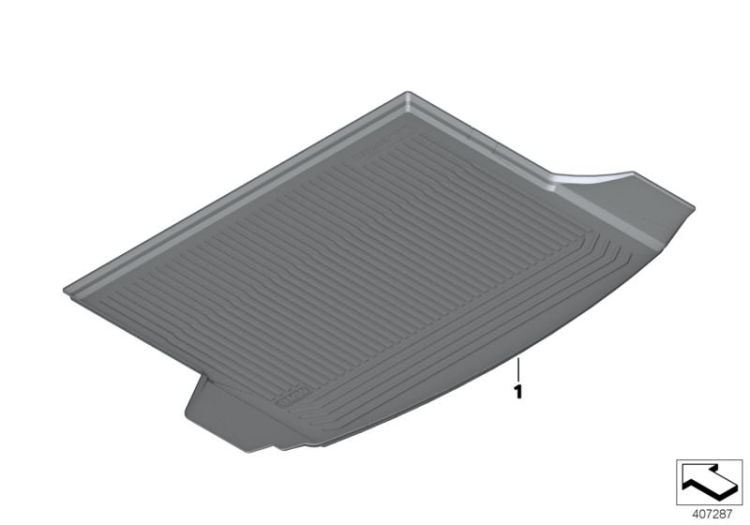 Fitted luggage compartment mat ->