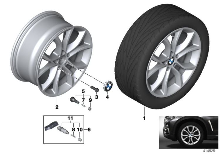 BMW LA wheel, V-spoke 594 - 19`` ->56762362094