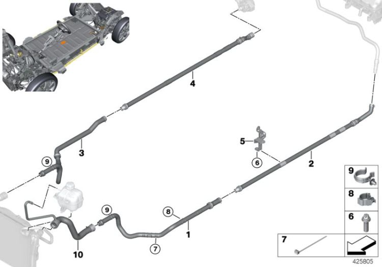 Cooling system coolant hoses ->57459331982