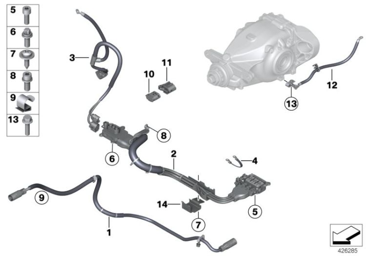 12437634087 Cable set electr refrigerant compressor Engine Electrical System Various wiring harnesses BMW 3er F30 F30 >426285<, Juego cables compresor agente frigo.