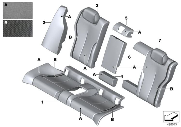 Individual Bezug Leder Sitz hinten ->55966911363