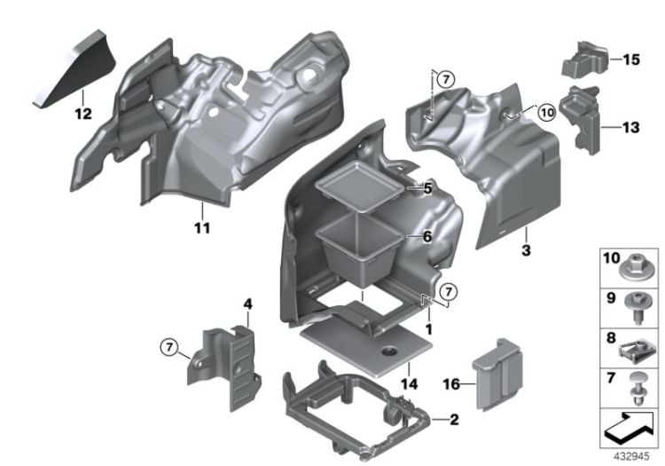 Trunk trim, left ->56193519601