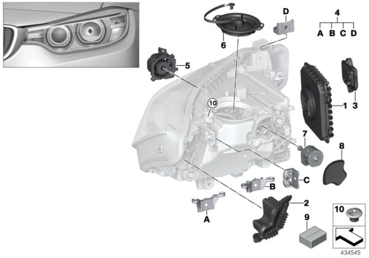 Single parts, headlight LED ->57293631672