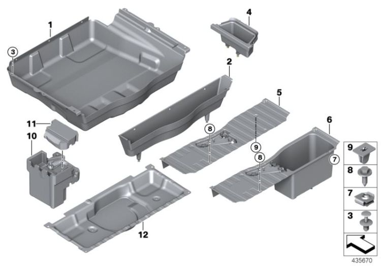 Storage tray, luggage-compartment floor ->56762519226