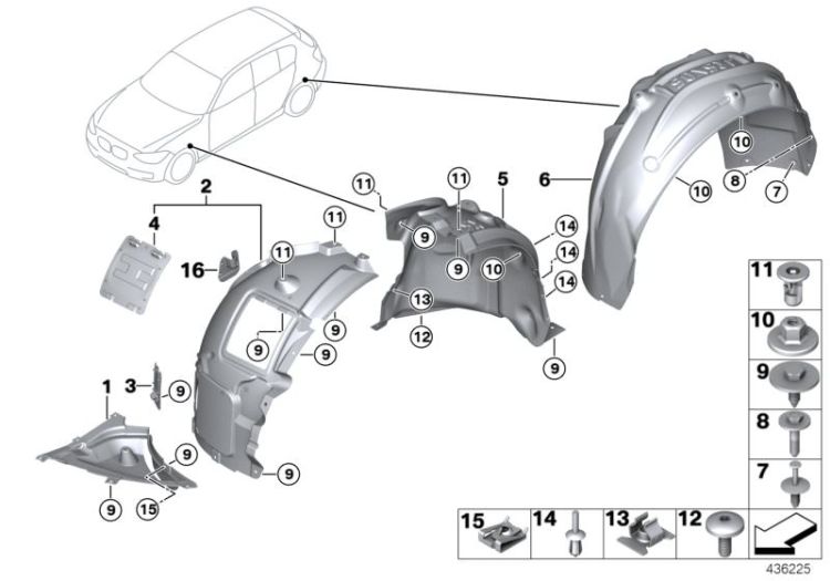 51717260738 Deflector lip right Vehicle trim Insulation BMW 2er F23 F23 F22 F22N >436225<, Placa deflectora dcha.