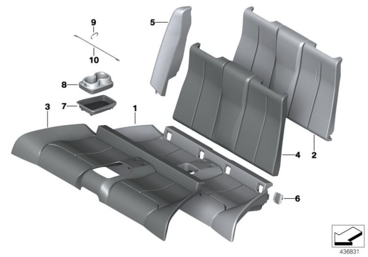 Seat,rear,cushion&cover, through-loading ->56921524125