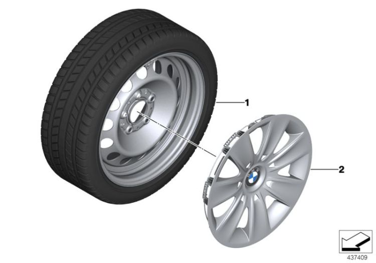 Winter wheel & tyre. steel ->48480034438