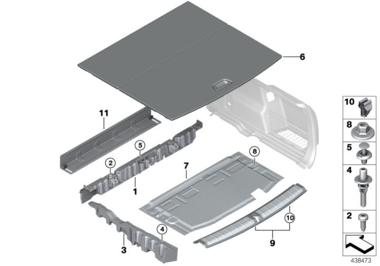 Trim panel, trunk floor ->56667512402