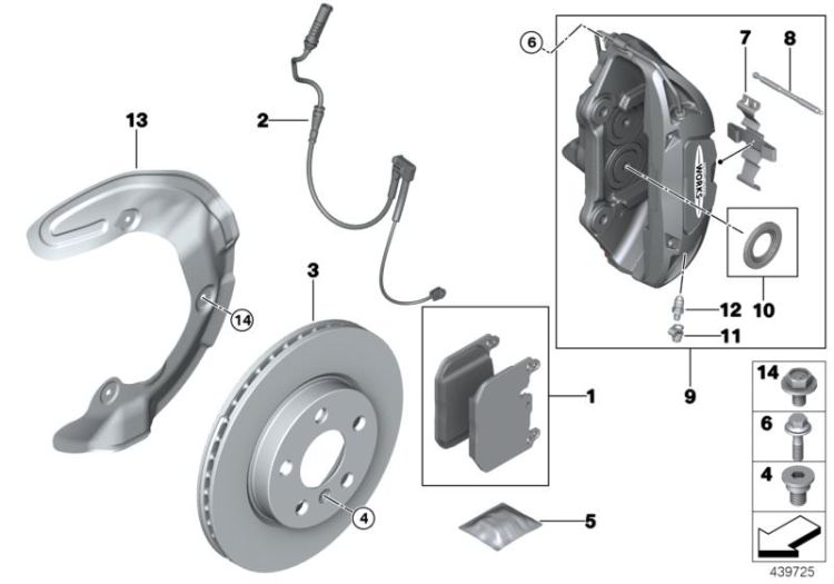 Front wheel brake ->53621020014