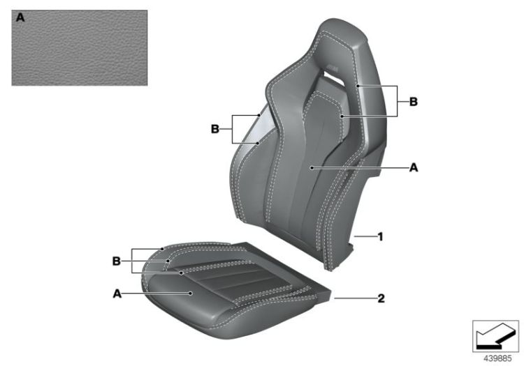 Indiv.cover for M multifunction seat ->57046911382