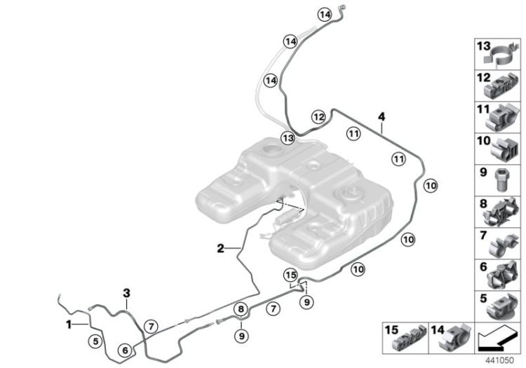 Fuel Pipe and Mounting Parts ->47795160538