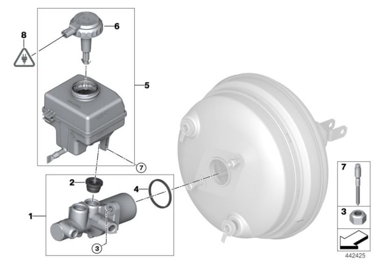 34316797475 Plug Brakes Brake master cylinder BMW X6 E71 34311163464 F12 F13 F06 F25 X4  X5  >442425<, Tapon