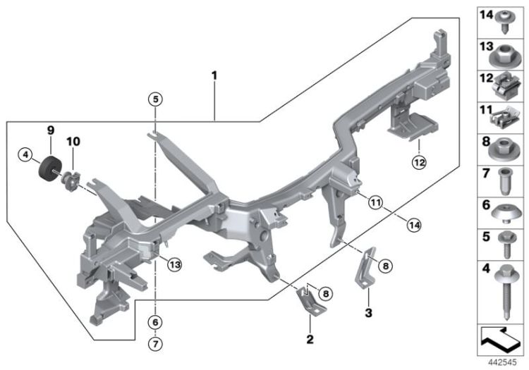 Träger Instrumententafel ->57459512951