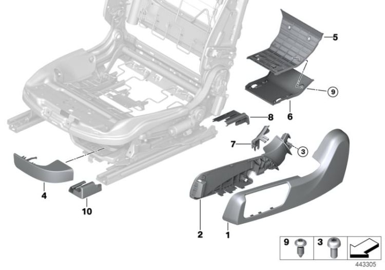 Seat, front, seat panels, electrical ->56193523907