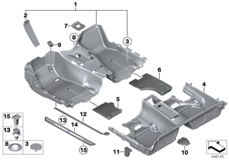 Floor covering, rear, Number 04 in the illustration