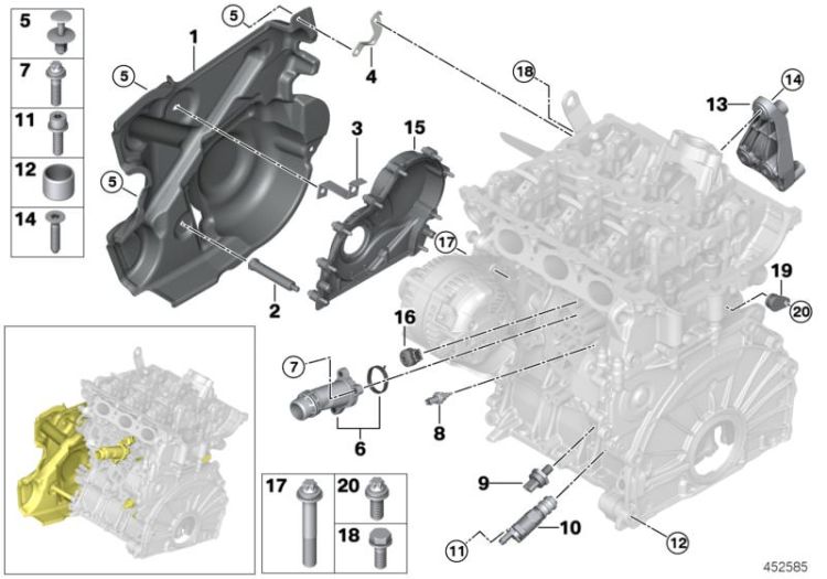 Engine block mounting parts ->