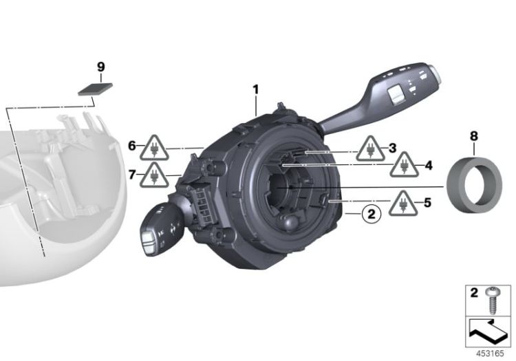 Switch cluster steering column ->53621615558