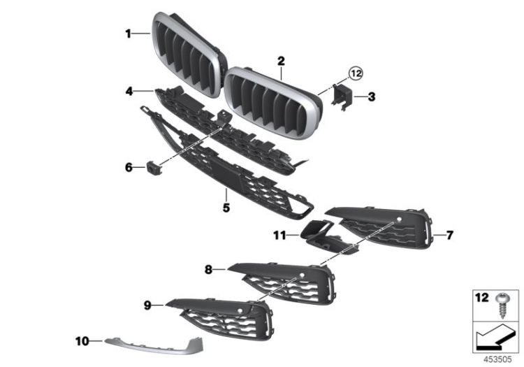 M trim panel, trim elements, front ->56762519712