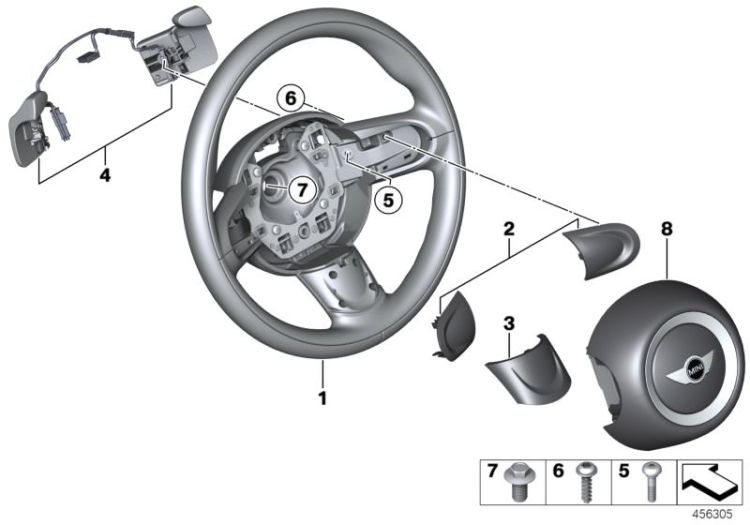 Sport strng wheel,airbag,w/shift paddles ->47795321385