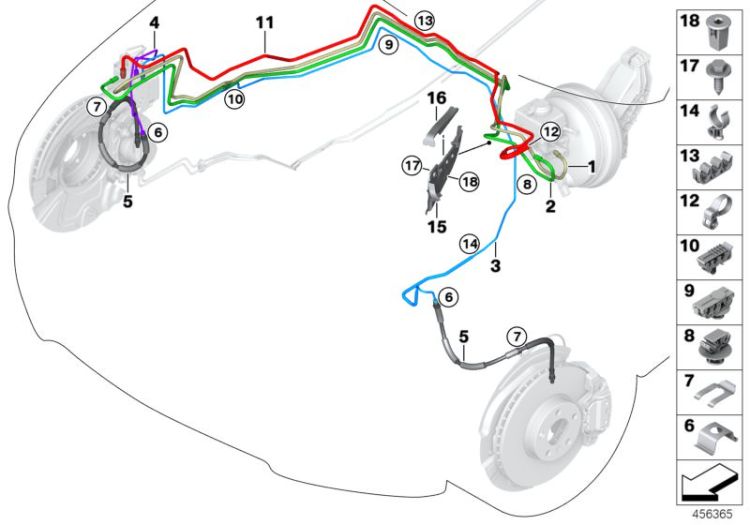 Brake pipe, front ->57401342320