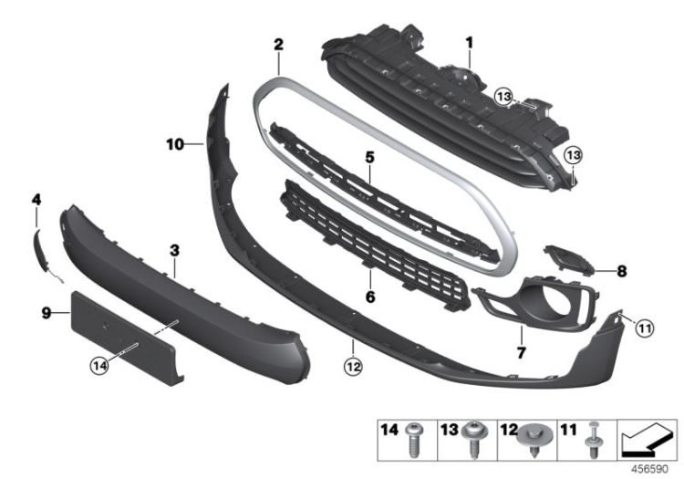 Aerokit, trim panel, trim elements,front ->57452513016