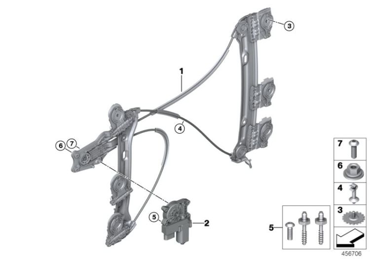 Türfenstermechanismus vorn ->58630519298