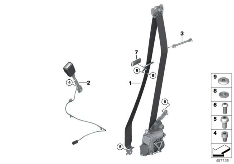 07129907087 ISA screw Restraint system and Accessories Seatbelts BMW X1 E84 07129904668 G11 7er  E70 E71 >457726<, Vite Isa