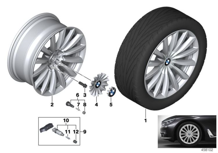 BMW LA wheel V-spoke 620 - 19`` ->57459362213