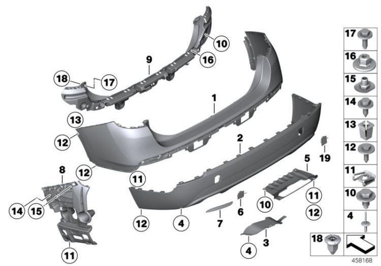 Trim panel, rear ->51923517468