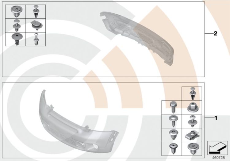 Mounting kit, bumper ->50618513203