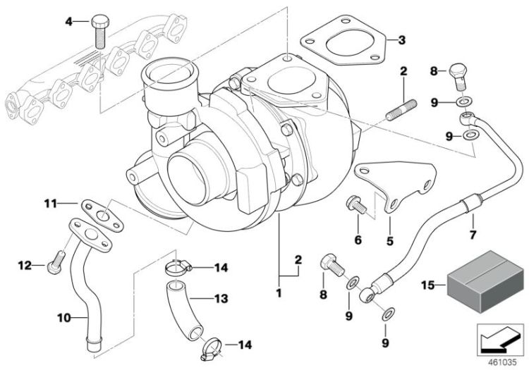 Turbo charger with lubrication ->47510112340